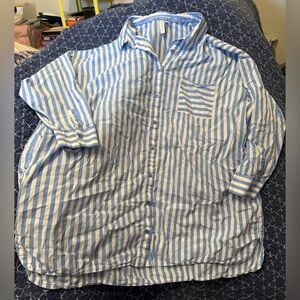 Blue and White Striped Sleepshirt